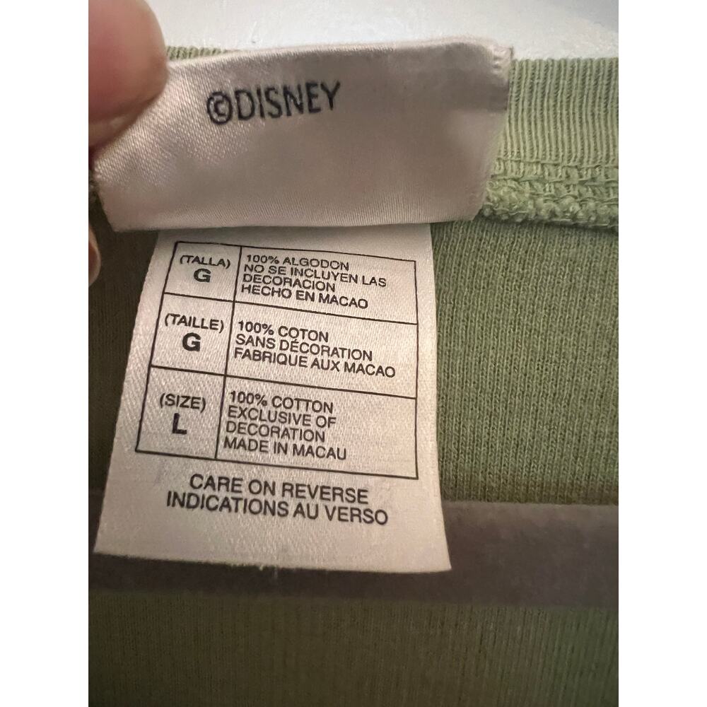 Disney Store Vintage Rare Find Winnie the Pooh Green Long Sleeve L Blouse Cotton - Picture 4 of 8